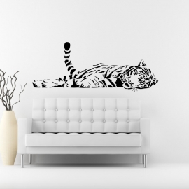 Dekorace ležící tygr - vinylová samolepka na zeď