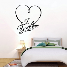 Srdce I Love You - vinylová samolepka na zeď