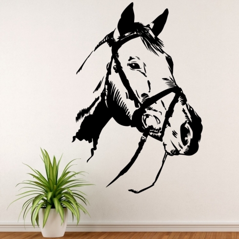 Kůň portrét - vinylová samolepka na zeď