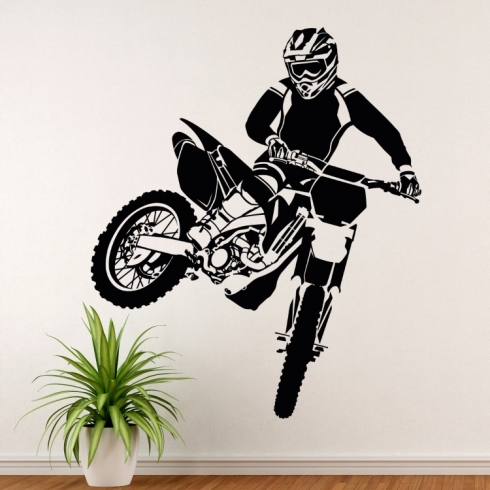 Motorka motokros - vinylová samolepka na zeď