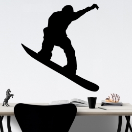 Snowboardista silueta - vinylová samolepka na zeď