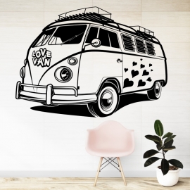 Zamilovaný Volkswagen van - vinylová samolepka na zeď