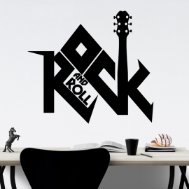 Rock and Roll nápis - vinylová samolepka na zeď