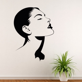 Dámský obličej silueta - vinylová samolepka na zeď