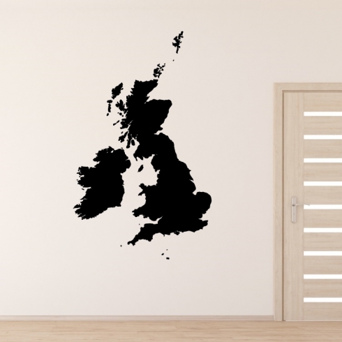 Velká Británie mapa - vinylová samolepka na zeď