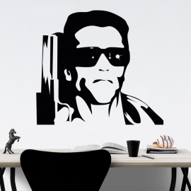 Arnold Schwarzenegger Terminátor - vinylová samolepka na zeď