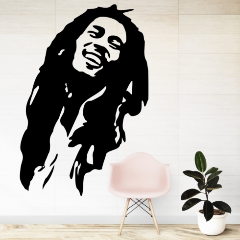 Bob Marley silueta - vinylová samolepka na zeď