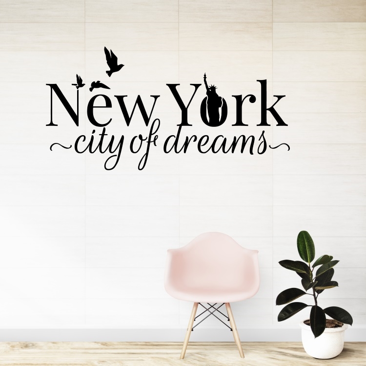 New York city of dreams - vinylová samolepka na zeď