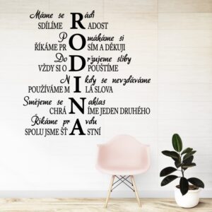 Rodina a pravidla - vinylová samolepka na zeď