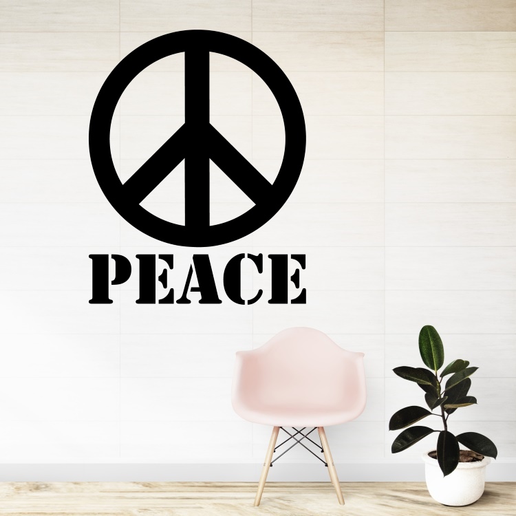 Peace mír znak - vinylová samolepka na zeď