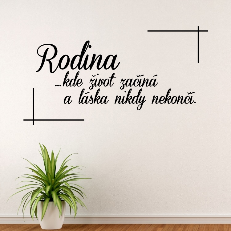 Rodina a láska v rámečku - vinylová samolepka na zeď