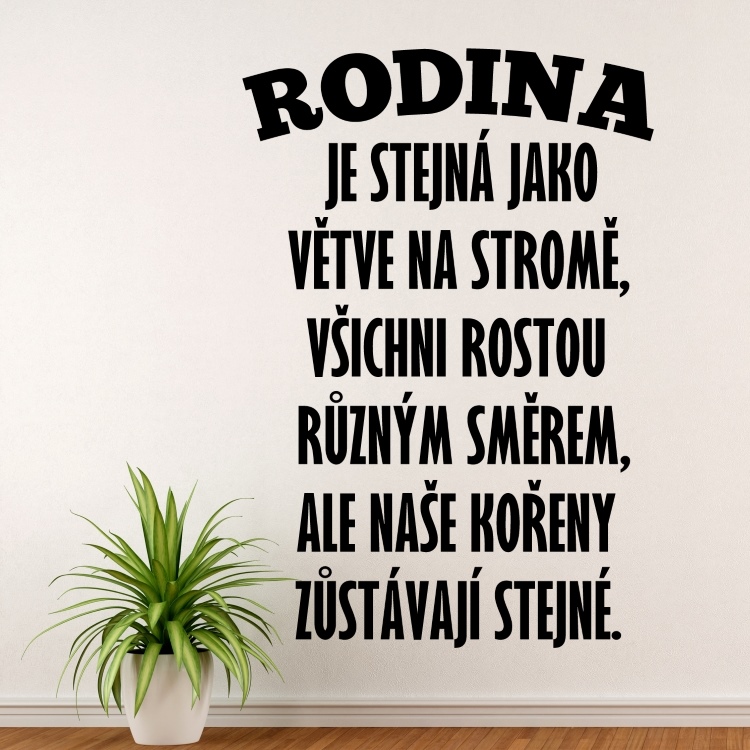 Rodina je jako strom - vinylová samolepka na zeď